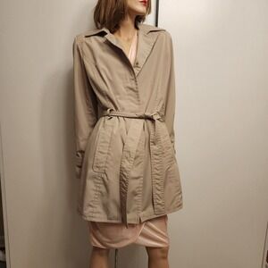 L Vintage Y2K London Fog Khaki Trench Coat